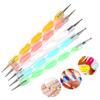 5Pcs 2 Way Marbleizing Dotting Manicure Tools DIY Nail Art Rod Painting Dot Pen