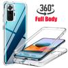 360° Full Body Shockproof Soft Clear Protective TPU Case Cover for iPhone Samsung Huawei Honor Xiaomi Redmi OPPO Realme Vivo OnePlus