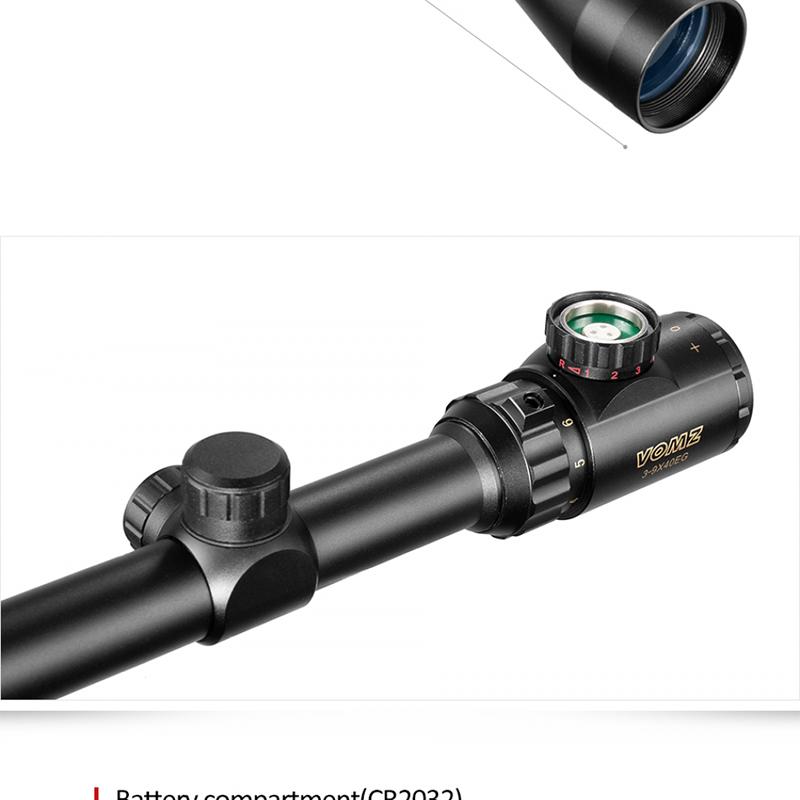 3-9x40 EG Red/green Illuminated Hunting Scope Riflescope Gold Military Optic Sight Sniper Deer Riflescope Scope Mildot