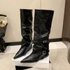 Designer New High-Heeled Women Boots Pointed Toe Long Boots For Women Sexy Punk Gothic Boots Paris European And American Female