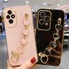 Honor200 Lite Luxury Plating Love Heart Bracelet Chain Case For Huawei Honor 200 Lite 100 Pro Soft Back Cover On 200Lite 90Lite