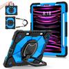 For Apple iPad Air (2020)/ iPad Air 4, 360° Rotating Grip Heavy Duty Protection Stand TPU+PC 3in1 Anti-knock Shockproof Tablets PC Case