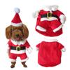 Cute Christmas Cosplay Santa Pet Costume with Cap Dog Suit Dog Hoodies