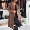 Women's Vintage Casual Lattice Print Autumn Winter Long Sleeve POLO Neck Jackets & Coats