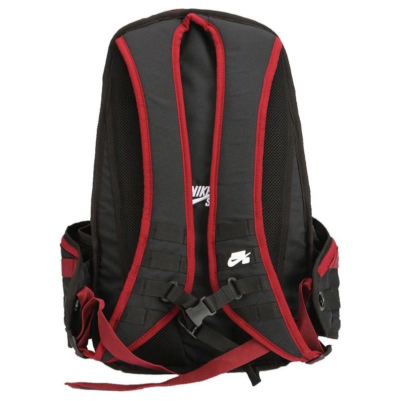 Nike Polyester Backpack Regular Unisex Black Red Casual BA3280-061