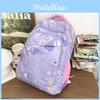 Cute Cloud Print Backpack Breathable Oxford Material Ergonomic Straps Shoulder