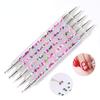 5Pcs Set UV Gel Painting Drawing Nail Art Dotting Pen Acrylic Colorful Beads 2 Way Brush Salon Manicure Tool