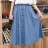 Plus Size Women'S Clothing Skirts Elastic Waist Female Plus Large Size Oversized Denim Skirt Spring Summer Autumn