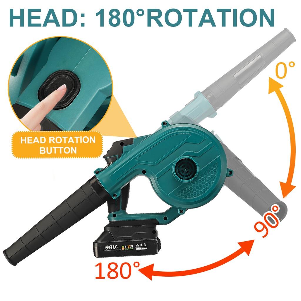 2200W 2 IN 1 Electric Cordless Air Blower Blowing Suction 180Rotation Dust Collector Leaf Cleaner For Makita 18V Battery