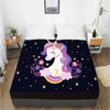 Unicorn Cartoon Fitted Sheets Mattress Cover With Elastic Band 3D Bed Sheet LinensFor Baby Kids Child Girls Boys 150x200 200x200
