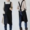 Simple Pocket Apron Solid Color Unisex Work Clothes Durable Household Waterproof Apron  Gardening