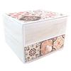 [P9415] - 'Boho' Beige Orange Brown Jewelry Box - 11x9. 5x8cm