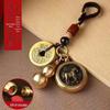 Pixiu Cinnabar Brass Keychain with Zodiac and Five Emperors Coins Pendant