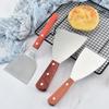 Stainless Steel Cooking Shovel Wooden Handle Pancake Shovel Frying Steak Shovel Barbecue Tool Teppanyaki Kitchen Accessories