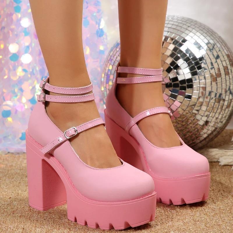 Women Sandals 2025 Mary Janes Shoes Platform Fashion High Heel Sandals Women Summer New Lolita Shoes Chunky Pumps Zapatos Mujer