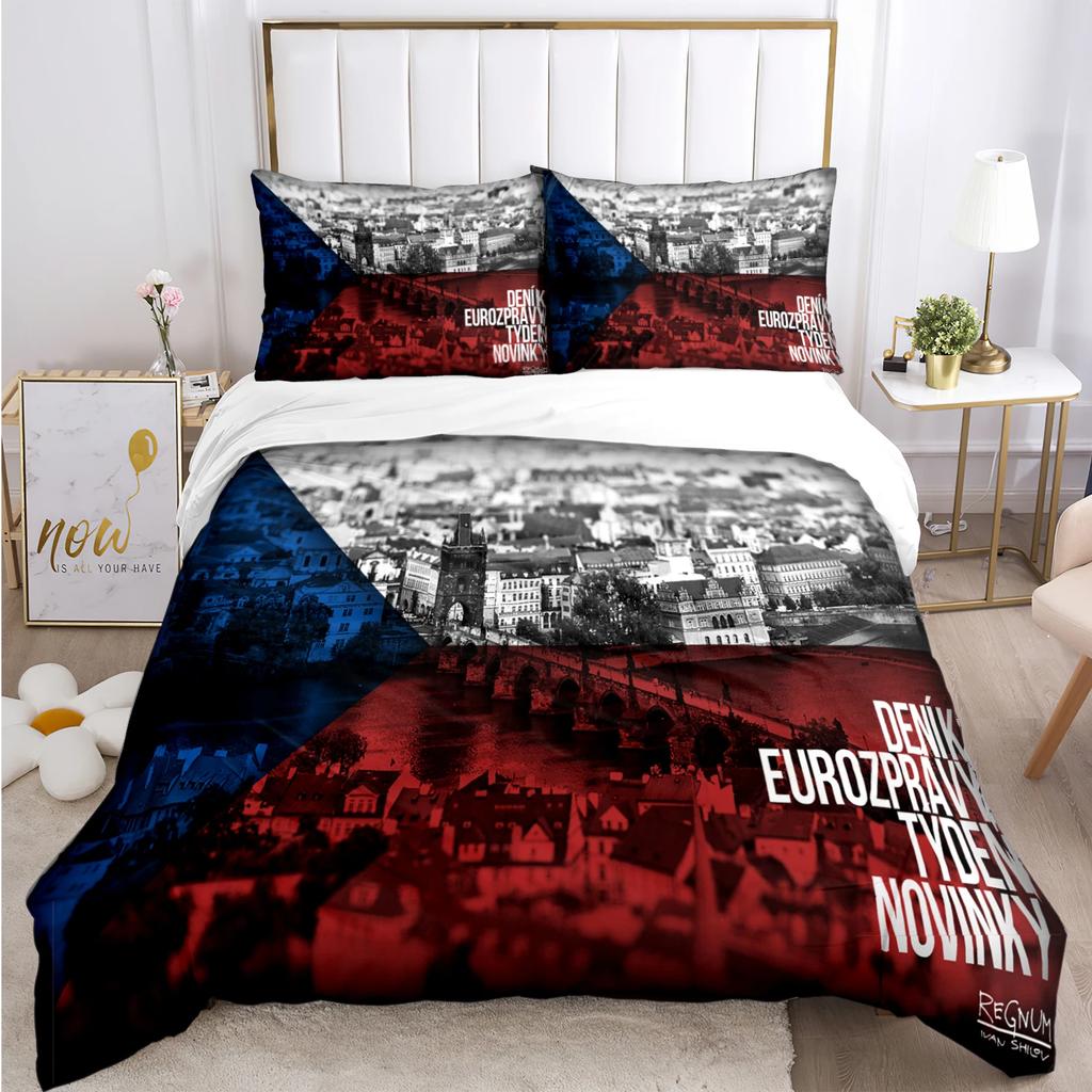 US UK National Flag Digital Polyest Duvet Cover Bedding Sets Soft Quilt Cover and Pillowcases for Teens Single/Double/Queen/King