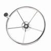 13.5in 5 Spoke Steering Wheel with Knob Stainless Steel Universal Marine Boat Accessories