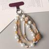 Phone Charms Wrist Strap 3-in-1 Beaded Phone Lanyard Jewelry with Tether Tab,Folded Length: 14cm
