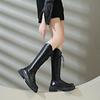 Women's Boots Winter New British High Knight Boots Pu Solid Color Thick Sole Strap Fashion Punk Style Knee-high Women's Shoes
