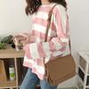 Spring Autumn Women Harajuku Striped Tshirt Long Sleeve O-Neck T-Shirts Korean Casual Loose T Shirt Femme Black Pink Y2k Tops Streetwear