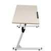 Portable Adjustable Height Laptop Computer Stand Desk Bed Side Reading Table(White Maple)