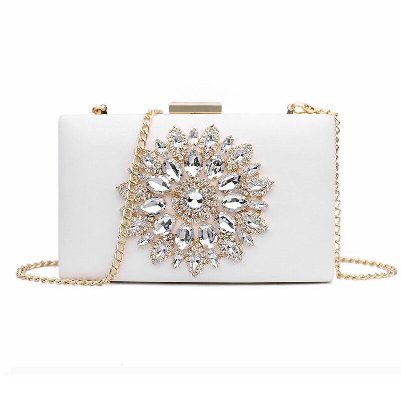 SCIONE White Women Clutch Bag Wedding Clutch Purse Bridal Evening Crystal Bags Luxury Small Crossbody Bags
