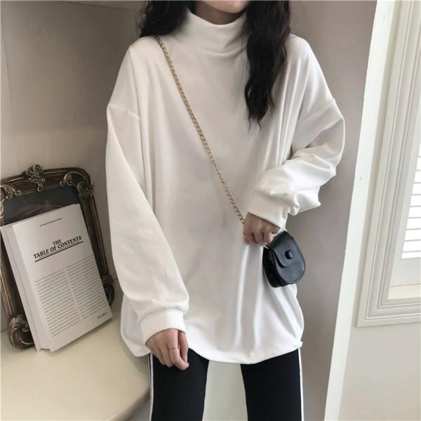 Double-sided Velvet Base Shirt for Women with Autumn and Winter New Loose Warm Long-sleeved T-shirt for Women Students Tops for Women