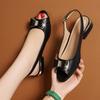 Summer 2025 Bow Sandals for Women Ladies Shoes with Low Heels Black Open Toe Footwear Sandal Comfort Chic and Elegant Vip Daily