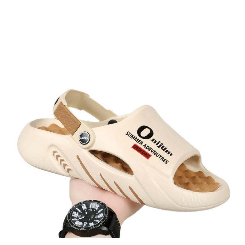 Fashion Men Massage Slippers Indoor Outdoor Sandals Beach Casual Shoes Slides Men's Sandals Big Size Comfortable Soft Plus Size