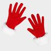 1 Pair Winter Christmas Gloves Thick Plush Trim Anti-slip Elastic Keep Warm Windproof Santa Claus Cosplay Performance Prop