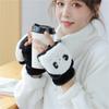 Cute Winter Warm Half Finger Gloves Dual-purpose Thickened Touchscreen Gloves for Women Girls