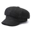 Vintage Octagonal Caps Back Closed Newsboy Cap Fashion Women Denim Beret  Unisex