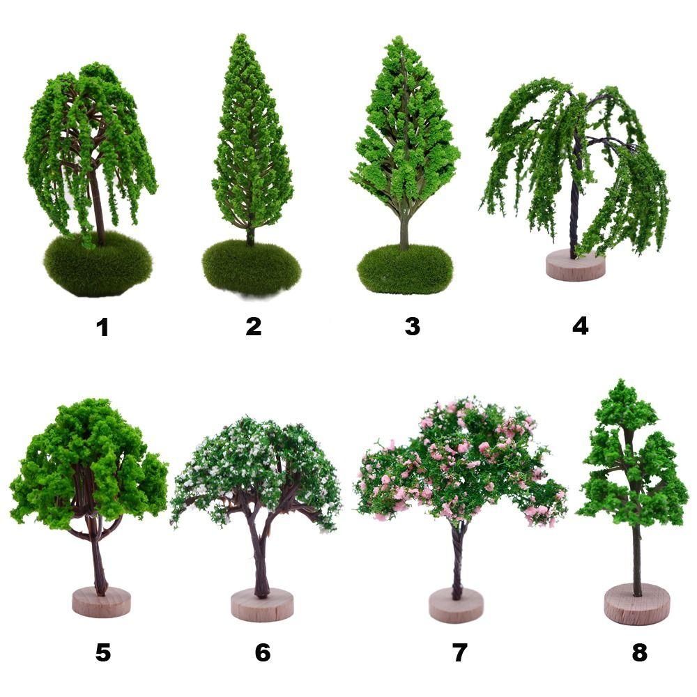Green Micro Garden Flower Tree Accessories Scene Model Toy Miniature Landscape Trees