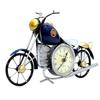 Vintage Royal Bullet Motor Bike with Antique Clock | Rustic Iron Metal Decor Showpiece for Study Table, Desk, Office, Gifts (Blue)