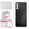 apgo Protective Skin Sticker for the Back Compatible with Samsung Galaxy Wide6, Wrap Film, Foil, Vinyl - Pattern Black Leather