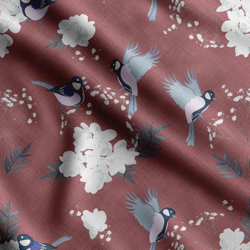 Soimoi Bird & Flowers  Print  Cotton Cambric Quilting Fabric Sold by The Yard 42 Inch Wide Medium Weight Cotton Fabric Sewing  Supplies