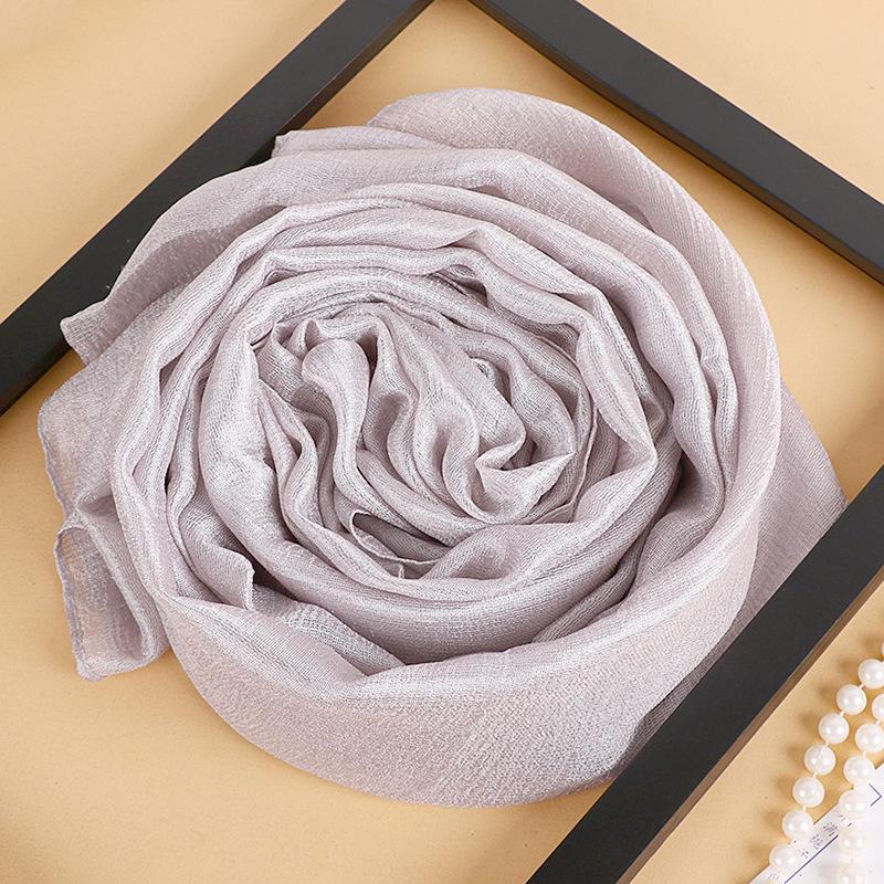 Pearlescent Korean-Style Women's Dutch Linen Scarf - Long, Smooth, and Fashionable Shawl