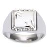 Silver Signet Ring 'Charles' Silver Plated (rhodium) - 12x11 Mm