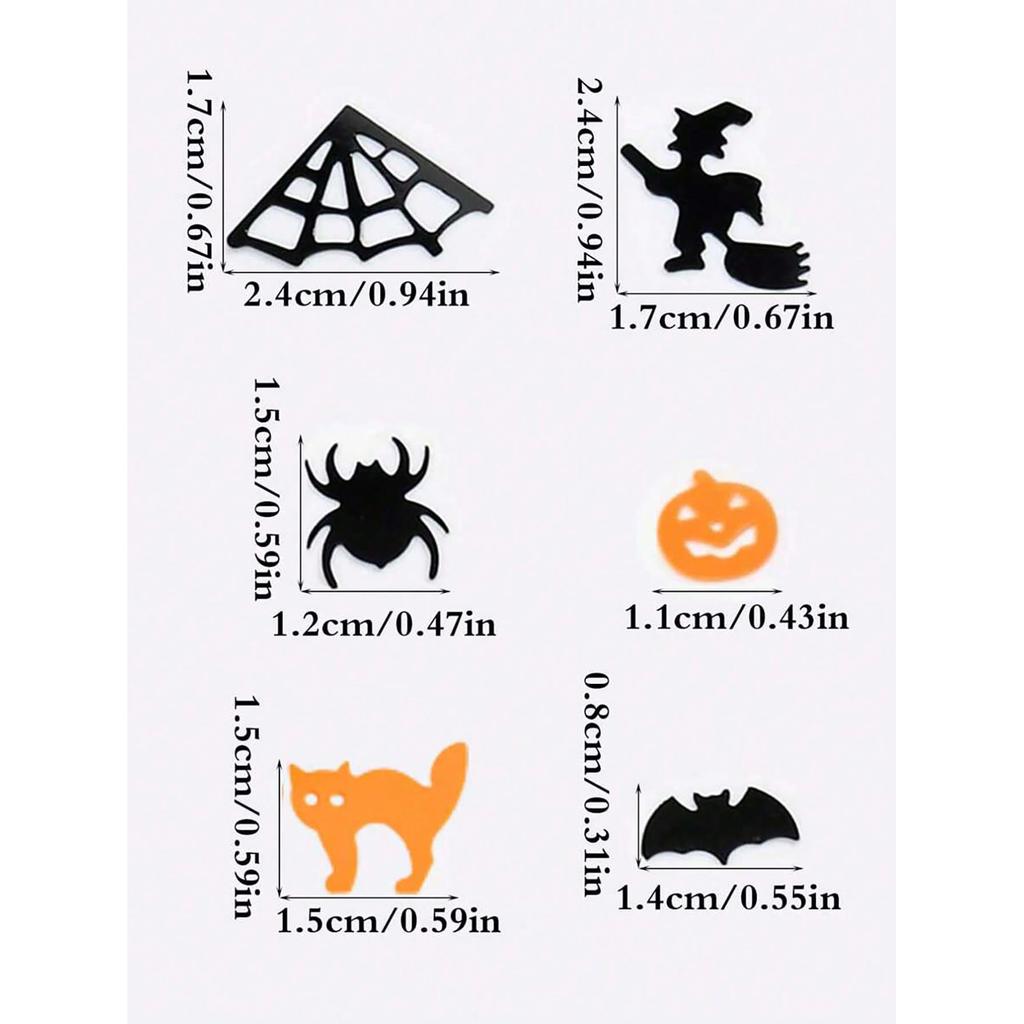 15 G Mixed Witch Ghost Bat Pumpkin Star Confetti Glitter Crafts Paillettes Scrapbook Accessories DIY Halloween Party Decoration