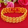 Gold Color New Fashion Men's Watch Chain Jewelry Square Buckle Wide Edition Bracelet