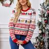 Women'S Christmas Sweater Autumn And Winter Christmas Elk Sweater Elk Fashion Warm Round Neck Knitted Pullover