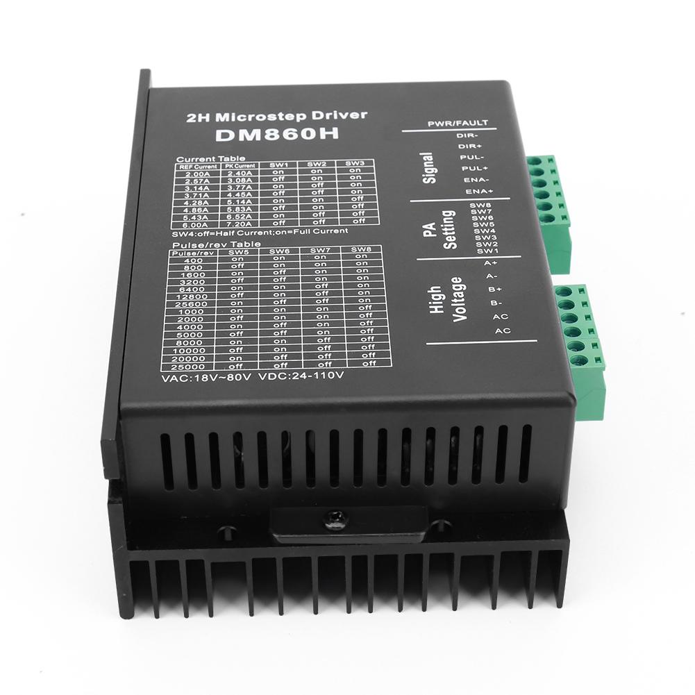 DM860H DM860 Stepper Motor Controller 0-200khz 2 Phase Stepper Driver AC18-80V Or DC 24-110V 2A-7.2A 2H for Nema34 Stepper Motor
