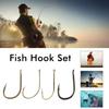 100Pcs/Box Metal Fishhook Number 3 To 12 Heavy Duty Barbed Fishing Hook Freshwater Saltwater Bass