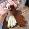 Solid Color Knitted Gloves Touchscreen Warm Mittens Casual Women Gloves  Outdoor Riding