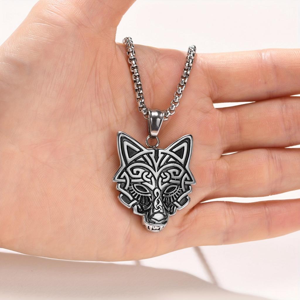 Classic Fashion Wolf Head Men's Pendant Necklace - Neck Accessories