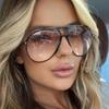 New Brand Designer Women Sunglasses Retro Sun Glasses Pilot Eyewear Outdoor Men Sun Glasses Letter Large Frame Mirror Uv400
