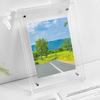 Floating Photo Frame Horizontal Vertical Neon Acrylic Home Gallery Office Wall Mount Desktop Standing Decorative Picture Poster Display Frame