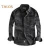 Spring Fall Men Shirt Camouflage Print Cargo Style Chest Pockets Wear-resistant Long Sleeves Turn-down Collar Button-down Outdoor Work Top