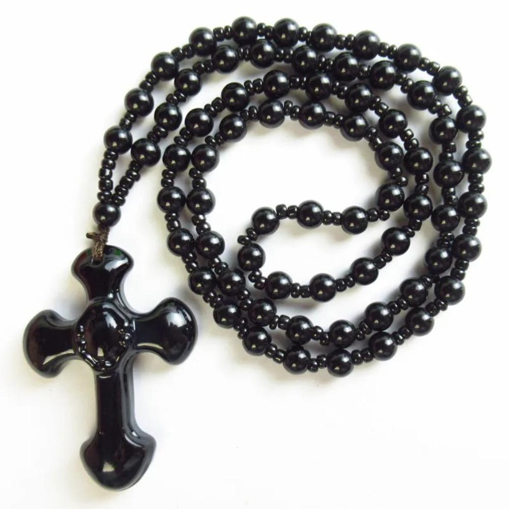 Classic Religious Style Cross Amulet Jewelry Pendant Beaded Necklace New Fashion Pendant  Christian
