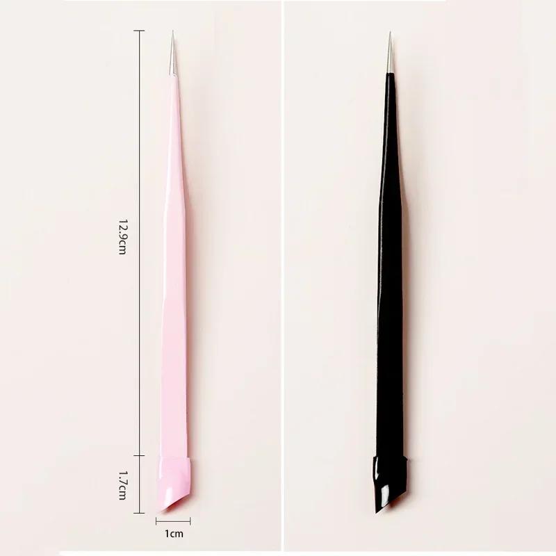 Double Sided Nail Tweezers Silicone Pressing Head Nail Tweezers Sticker Picker Nails Tools Manicure Nail Art Tools Accessories